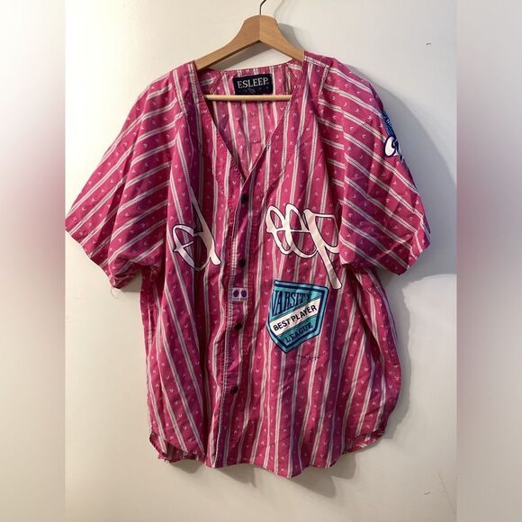 Vintage E Sleep Boxer Baseball Jersey Size 3X Retro Team Shirt - Picture 2 of 11